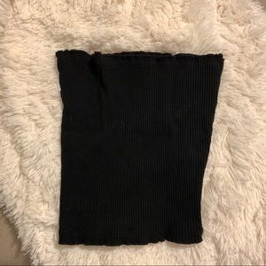 Black Ribbed Tube Top